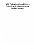 WCU Pathophysiology Midterm Exam Practice Questions and Detailed Correct Answers&period;