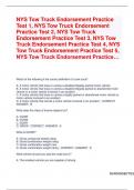 NYS TOW TRUCK ENDORSEMENT PRACTICE TEST 1-7 ACTUAL EXAM COMPLETE QUESTIONS WITH DETAILED VERIFIED ANSWERS ALREADY GRADED A&plus;&vert;&vert;LATEST VERSION 2025&period;