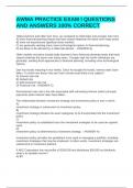 AWMA PRACTICE EXAM I QUESTIONS AND ANSWERS 100&percnt; CORRECT
