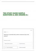 TNS STUDY GUIDE SAMPLE QUESTIONS & ANS GRADED A&plus;