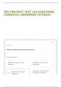 TNS PRE&sol;POST TEST 149 QUESTIONS CORRECTLY ANSWERED TO PASS&excl;&excl;