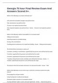 Georgia 75 hour Final Review Exam And Answers Scored A&plus;&period;