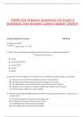 CHEM 101 Practice Questions For Exam II Questions And Answers Latest Update &lpar;2025&rpar;&excl;&excl;