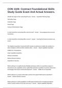 CON 1100&colon; Contract Foundational Skills Study Guide Exam And Actual Answers&period;