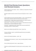 BA110 Final Review Exam Questions And Revised Answers&period;
