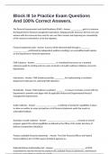 Block III 1e Practice Exam Questions And 100&percnt; Correct Answers&period;