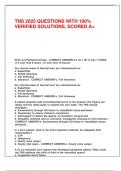 TNS 2025 QUESTIONS WITH 100- VERIFIED SOLUTIONS&comma; SCORED A&plus;&period;