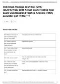 Individual-Manage Your Risk &lpar;QHS&rpar; &lpar;ESAMS&sol;NEL&rpar; 2025 Actual exam &lpar;Testing Real Exam Questions&rpar;and verified Answers &lpar; 100&percnt; accurate&rpar; GET IT RIGHT&excl;&excl;