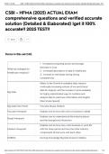 CSBI - HFMA &lpar;2025&rpar; ACTUAL EXAM comprehensive questions and verified accurate solution &lpar;Detailed & Elaborated&rpar; &vert;get it 100&percnt; accurate&excl;&excl; 2025 TEST&excl;&excl;