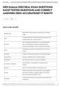 GED Science 2025 REAL EXAM QUESTIONS &vert;MOST TESTED QUESTIONS AND CORRECT ANSWERS &vert;100&percnt; ACCURATE&vert;GET IT RIGHT&excl;&excl;