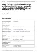 Dental OSCE 2025 update&vert; comprehensive questions and verified answers &lpar;complete solutions&rpar; ASSURED SUCCESS&vert;GRADE A&plus;&excl;&excl; &lpar;100&percnt; ACCURATE&rpar; GET IT RIGHT&excl;&excl;