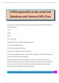 CNIM apparently on the actual test Questions and Answers 100&percnt; Pass