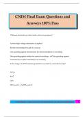 CNIM Final Exam Questions and Answers 100&percnt; Pass