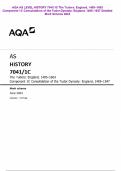 AQA AS LEVEL HISTORY 7041&sol;1C The Tudors&colon; England&comma; 1485&ndash;1603 Component 1C Consolidation of the Tudor Dynasty&colon; England&comma; 1485&ndash;1547 Detailed Mark Scheme 2024