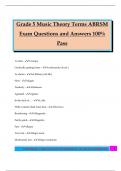 Grade 5 Music Theory Terms ABRSM Exam Questions and Answers 100&percnt; Pass
