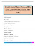Grade 5 Music Theory Terms ABRSM Exam Questions and Answers 100&percnt; Pass