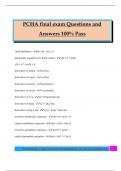 PCHA final exam Questions and Answers 100&percnt; Pass