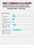 MEDICAL ASSISTANT STATE TEST STUDY GUIDE &sol; COMPLETE QUESTIONS AND CORRECT DETAILED ANSWERS NEWEST &sol; 2025-2026&period;
