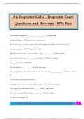 An Inspector Calls &ndash; Inspector Exam Questions and Answers 100&percnt; Pass