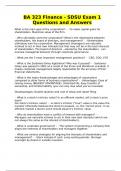 BA 323 Finance - SDSU Exam 1 Questions and Answers