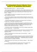 NY Independent General Adjuster Exam - Series 17-70 &vert;Questions and Answers