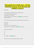 Role-specific Server Deployment &ndash; Percipio  UPDATED ACTUAL  Exam Questions and  CORRECT Answers 