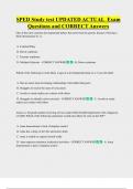 SPED Study test UPDATED ACTUAL  Exam  Questions and CORRECT Answers