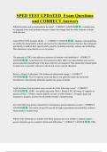 SPED TEST UPDATED  Exam Questions  and CORRECT Answers