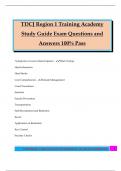TDCJ Region 1 Training Academy Study Guide Exam Questions and Answers 100&percnt; Pass