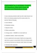 FUNDAMENTALS NURSING EXAM &num;1  ATI Questions 2024&sol;2025 Exam All  Answers and Illustrations Given