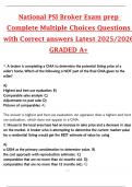 National PSI Broker Exam prep Complete Multiple Choices Questions  with Correct answers Latest 2025&sol;2026  GRADED A&plus;