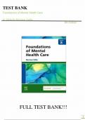 TEST BANK FOR Foundations Of Mental Health Care 8th Edition By Michelle Morrison Latest Update&period; &vert;All chapters complete study Guide &vert;Grade A&plus;&period;