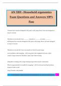 AN 3203 - Household ergonomics Exam Questions and Answers 100&percnt; Pass