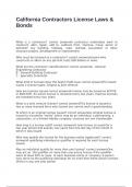 California Contractors License Laws & Bonds exam with 100&percnt; correct answers 2025