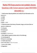Barber PSI Exam practice test multiple choices  Questions with Correct answers Latest 2025&sol;2026  GRADED A&plus; 