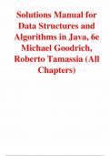 Solutions Manual for Data Structures and Algorithms in Java&comma; 6e Michael Goodrich&comma; Roberto Tamassia &lpar;All Chapters&rpar; A&plus;&comma; Newest update