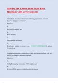 Moseley Pre License State Exam Prep Questions with correct answers&comma;
