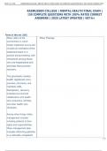 RASMUSSEN COLLEGE &vert; MENTAL HEALTH FINAL EXAM &vert;  150 COMPLETE QUESTIONS WITH 100&percnt; RATED CORRECT  ANSWERS &vert; 2025 LATEST UPDATED &vert; GET A&plus;