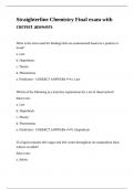Straighterline Chemistry Final exam with correct answers