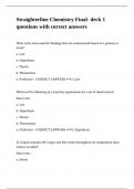 Straighterline Chemistry Final- deck 1 questions with correct answers