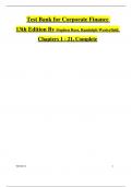 Test Bank for Corporate Finance &lpar;13th Edition&rpar; by Ross&comma; Westerfield&comma; and Jordan &ndash; Full Exam Coverage &lpar;Chapters 1&ndash;21&rpar;