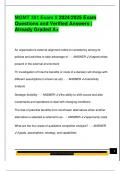 MGMT 351 Exam 5 2024&sol;2025 Exam  Questions and Verified Answers &vert;  Already Graded A&plus; 