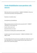 Stroke Rehabilitation exam questions with answers