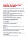 BIOLOGY 2301 EXAM 1 - STUDY SET CHAPTER&comma; 1-4 QUESTIONS WITH COMPLETE ANSWERS