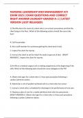 NURSING LEADERSHIP AND MANAGEMENT ATI EXAM 2025 &vert; EXAM QUESTIONS AND CORRECT RIGHT ANSWER &lpar;ALREADY GRADED A&plus;&rpar; &vert; LATEST VERSION &lpar;JUST RELEASED&rpar;