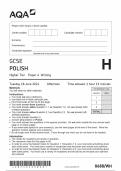 2024 AQA  GCSE  POLISH  Higher Tier Paper 4 Writing QUESTION PAPER WITH FINAL MARKING SCHEME  100&percnt; VERIFIED