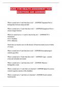 NURS 3100 HEALTH ASSESSMENT TEST QUESTIONS AND ANSWERS