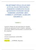 NR 607&sol;NR607 FINAL EXAM 2025  ACTUAL EXAM TEST BANK 2  VERSIONS COMPLETE EXAM  QUESTIONS WITH DETAILED  VERIFIED ANSWERS &lpar;100&percnt;  CORRECT ANSWERS&rpar; &sol;ALREADY  GRADED A&plus;