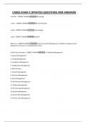 CANES EXAM 2 UPDATED QUESTIONS AND ANSWERS