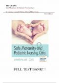 Test Bank for Safe Maternity & Pediatric Nursing Care First Edition by Luanne Linnard-Palmer & Gloria Haile&comma;All chapters complete